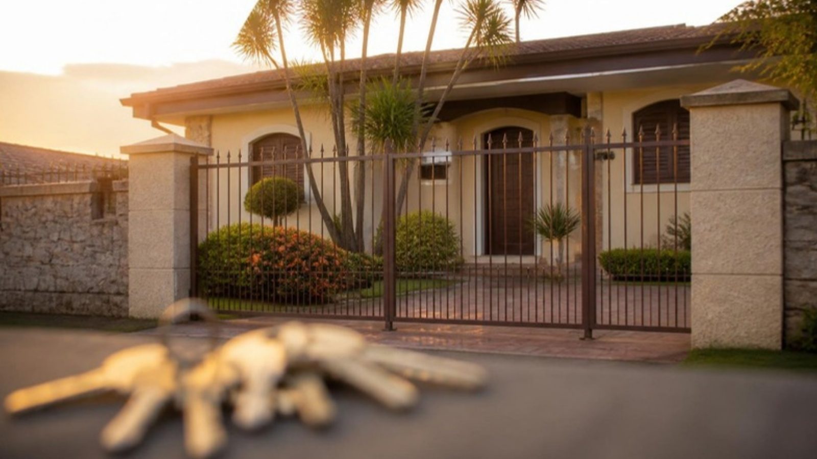 Casa única com várias chaves em primeiro plano, representando imóvel indivisível no inventário